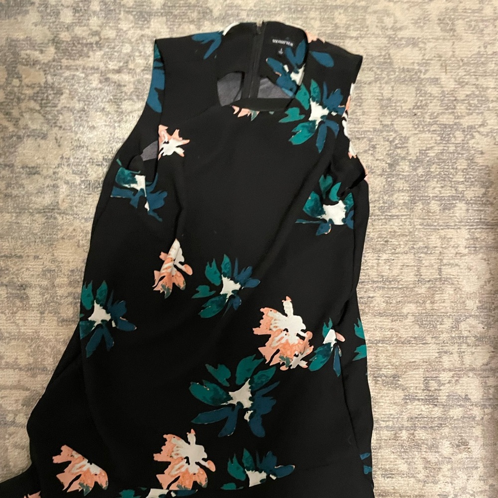 Used WhoWhatWear Black Floral Dress - L